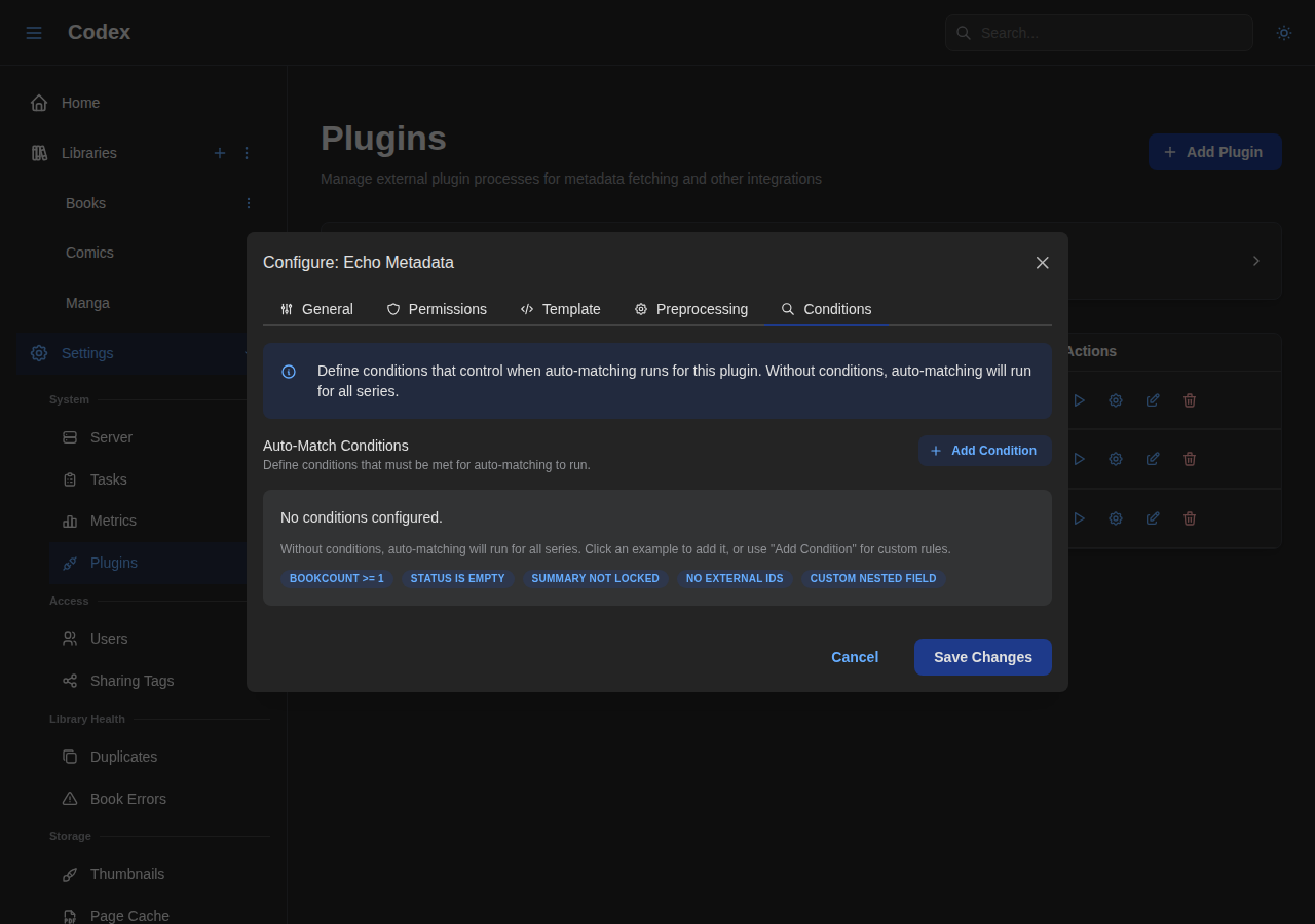 Plugin Auto-Match Conditions