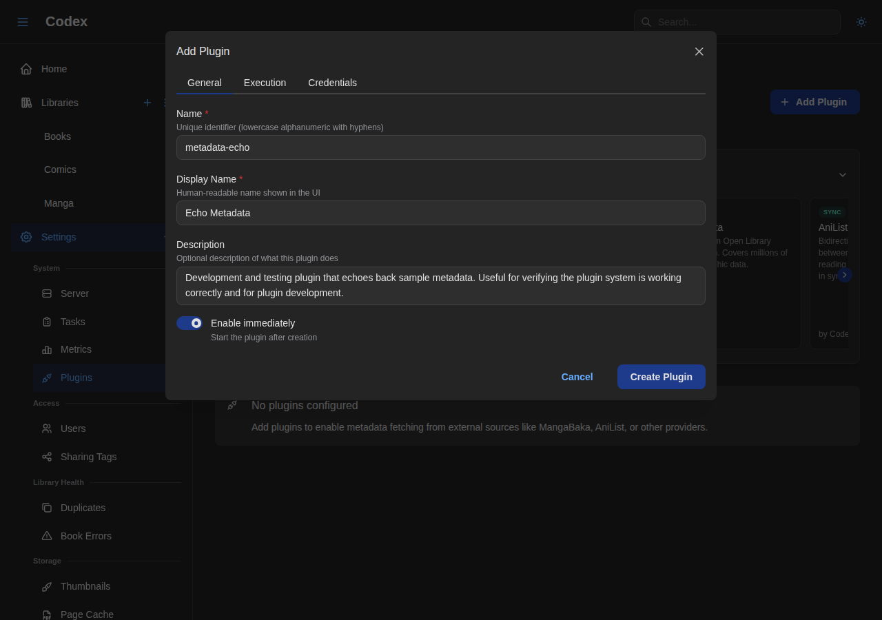 Add Echo Plugin - General