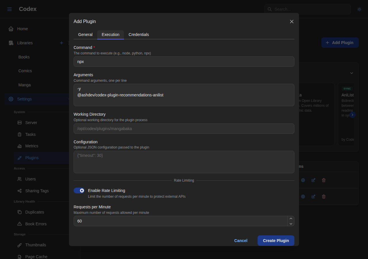 Add Recommendations Plugin - Execution